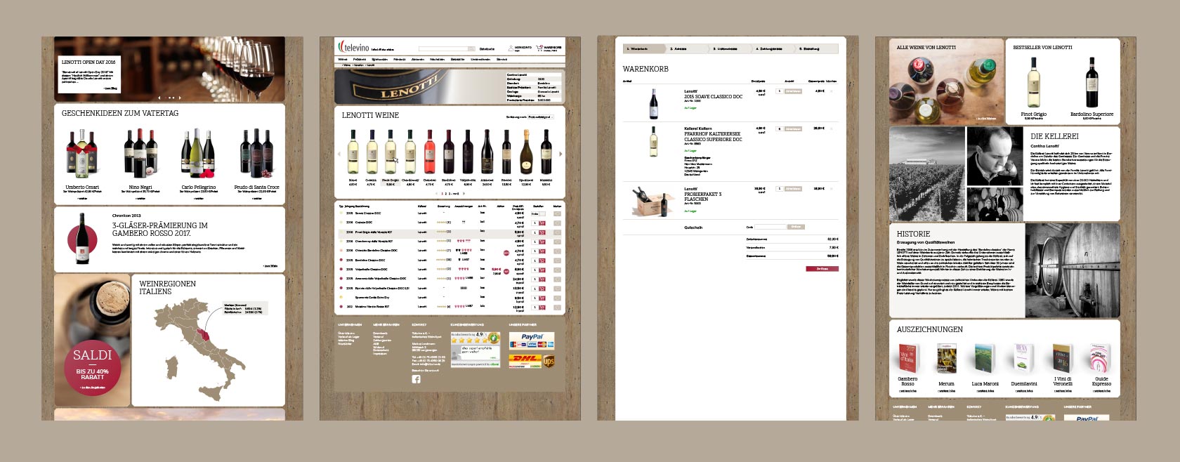 televino digital commerce webdesign - page layouts